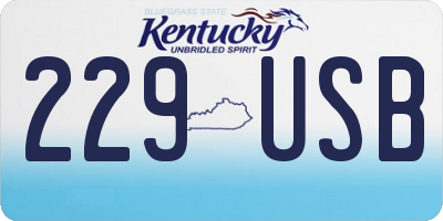KY license plate 229USB