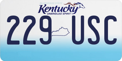 KY license plate 229USC