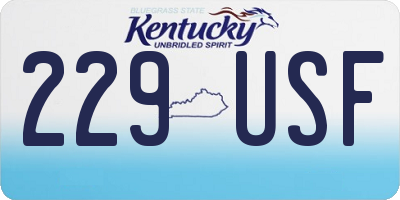 KY license plate 229USF