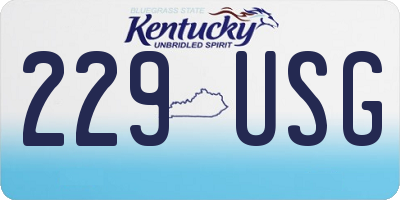 KY license plate 229USG