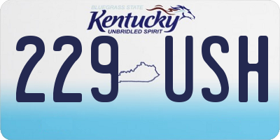 KY license plate 229USH