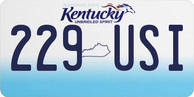 KY license plate 229USI
