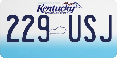 KY license plate 229USJ