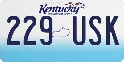 KY license plate 229USK