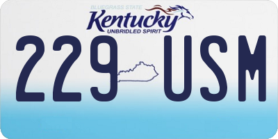 KY license plate 229USM