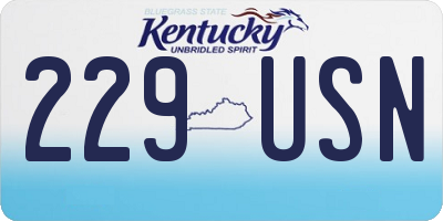 KY license plate 229USN