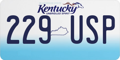 KY license plate 229USP