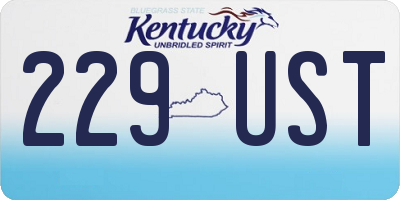 KY license plate 229UST