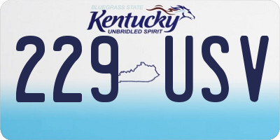 KY license plate 229USV