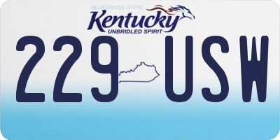 KY license plate 229USW