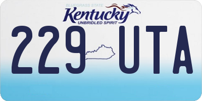 KY license plate 229UTA
