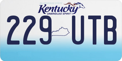 KY license plate 229UTB