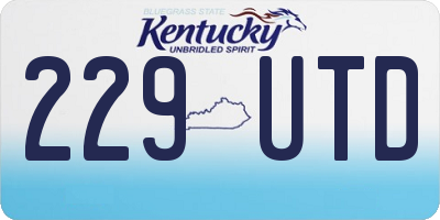 KY license plate 229UTD