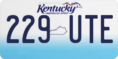 KY license plate 229UTE