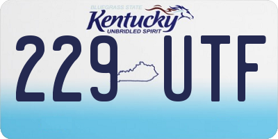 KY license plate 229UTF