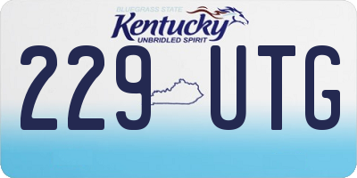 KY license plate 229UTG