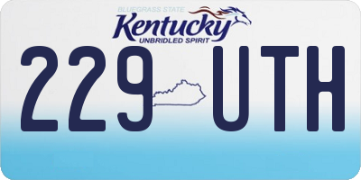KY license plate 229UTH