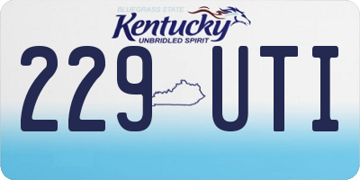 KY license plate 229UTI