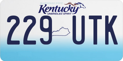 KY license plate 229UTK