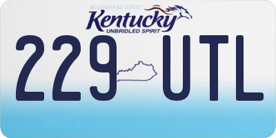 KY license plate 229UTL