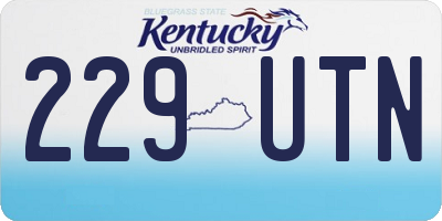 KY license plate 229UTN