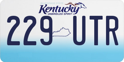 KY license plate 229UTR
