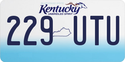 KY license plate 229UTU
