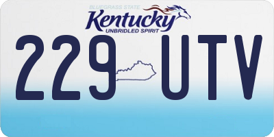 KY license plate 229UTV