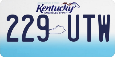KY license plate 229UTW