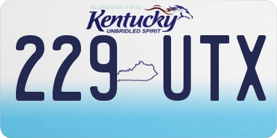 KY license plate 229UTX