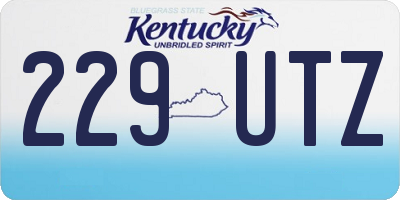 KY license plate 229UTZ