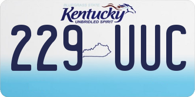 KY license plate 229UUC