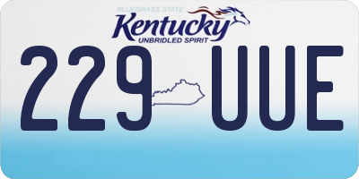 KY license plate 229UUE