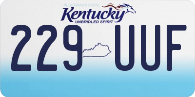 KY license plate 229UUF