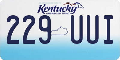 KY license plate 229UUI