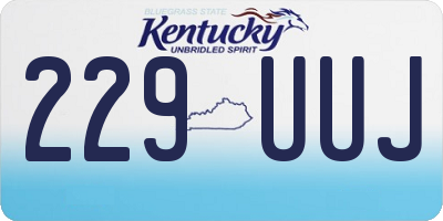 KY license plate 229UUJ