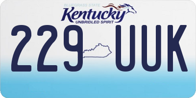 KY license plate 229UUK