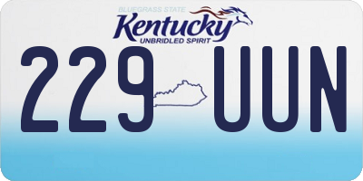 KY license plate 229UUN