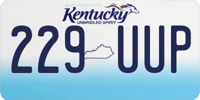 KY license plate 229UUP