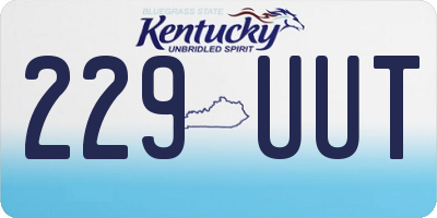 KY license plate 229UUT