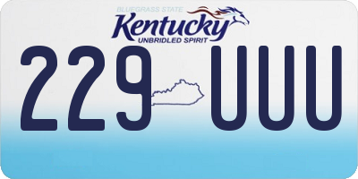 KY license plate 229UUU