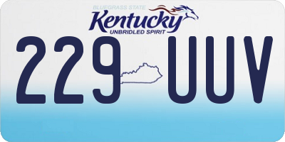 KY license plate 229UUV