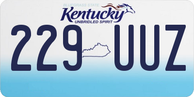 KY license plate 229UUZ