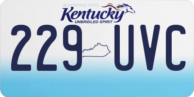 KY license plate 229UVC