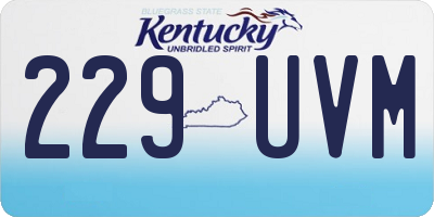 KY license plate 229UVM