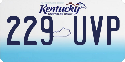 KY license plate 229UVP