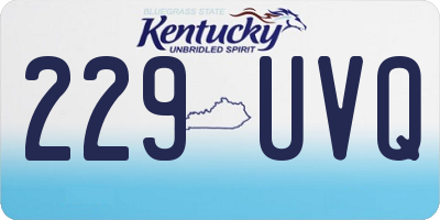 KY license plate 229UVQ