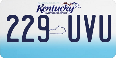 KY license plate 229UVU