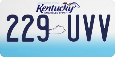 KY license plate 229UVV