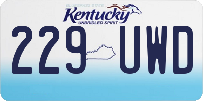 KY license plate 229UWD